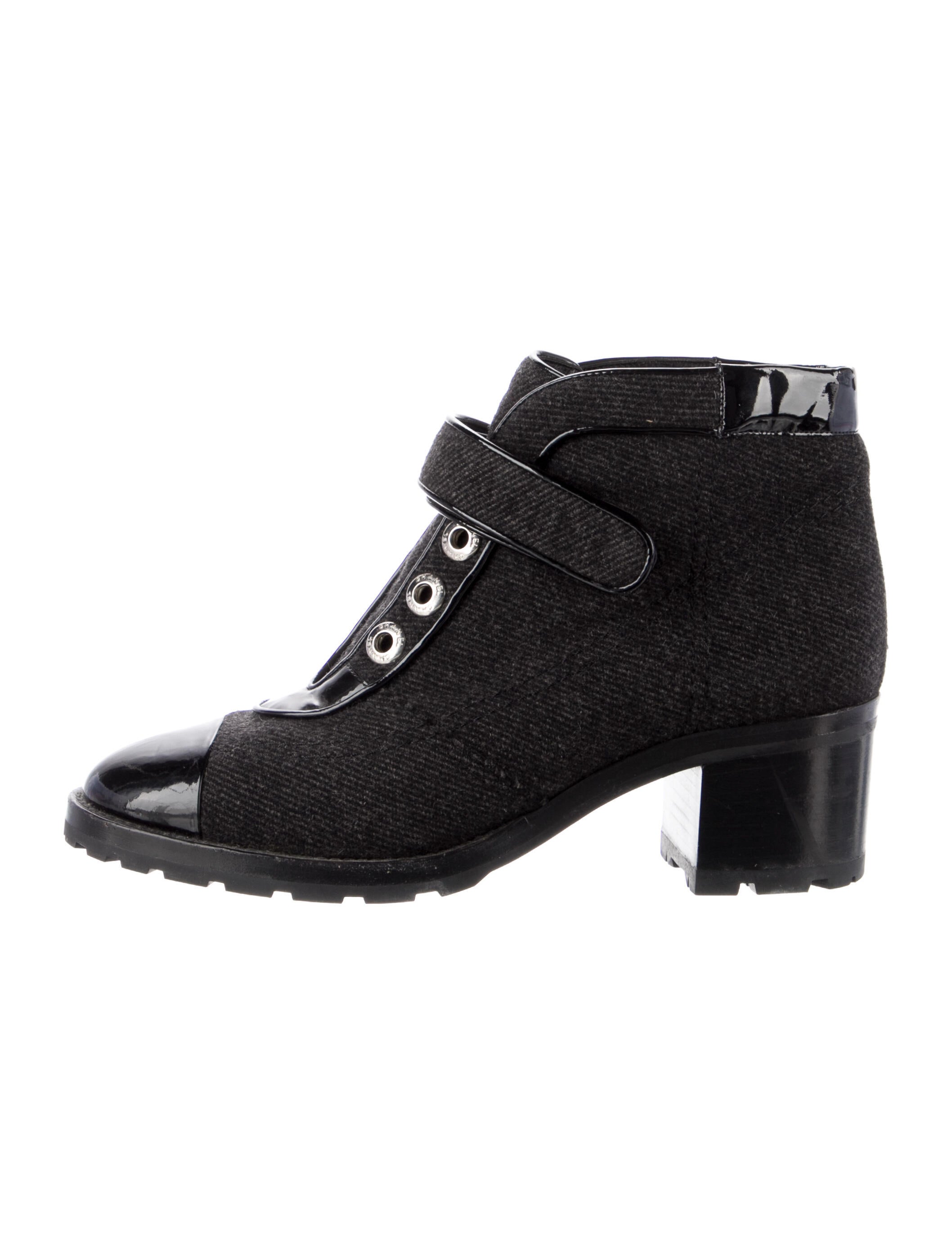Chanel 2008 Interlocking CC Logo Combat Boots